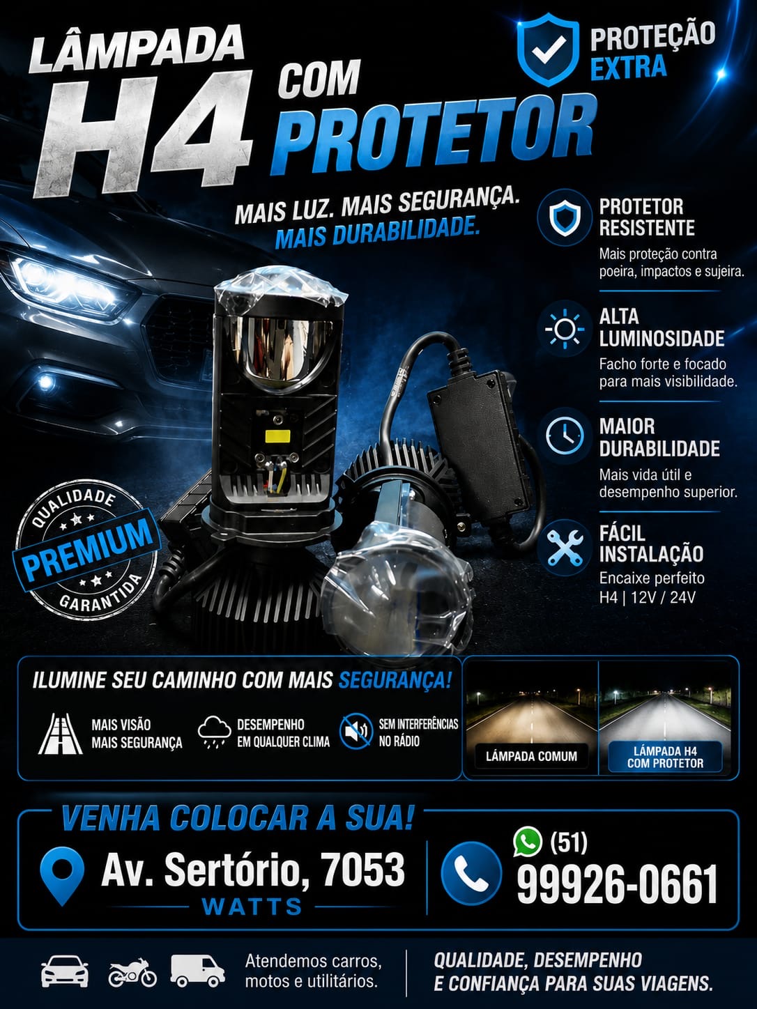 Lâmpadas H4 com Protetor